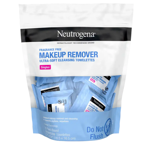 Neutrogena Makeup Remover Cleansing Towelettes, Fragrance Free, 20 Count